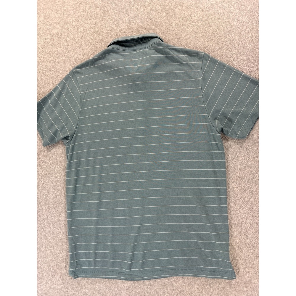 Free Fly Bamboo Blend Short Sleeve Striped Polo Shirt (Men's Medium) Blue - Picture 9 of 9
